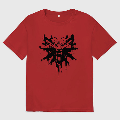 Женская футболка оверсайз The Witcher подтеки лого / Красный – фото 1