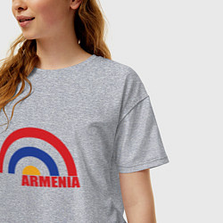 Футболка оверсайз женская Армения Armenia, цвет: меланж — фото 2