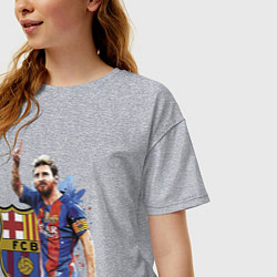 Футболка оверсайз женская Lionel Messi Barcelona Argentina!, цвет: меланж — фото 2