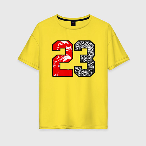 Женская футболка оверсайз 23 - Jordan / Желтый – фото 1