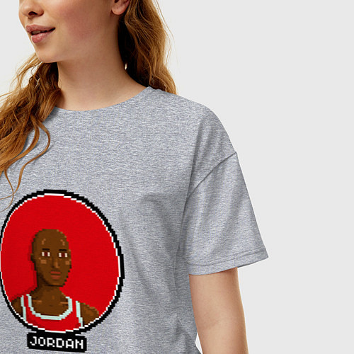 Женская футболка оверсайз Retro Jordan / Меланж – фото 3