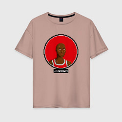 Футболка оверсайз женская Retro Jordan, цвет: пыльно-розовый