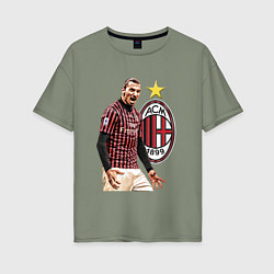Футболка оверсайз женская Zlatan Ibrahimovic Milan Italy, цвет: авокадо