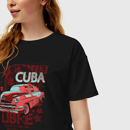 Женская футболка оверсайз Cuba Libre / Черный – фото 3