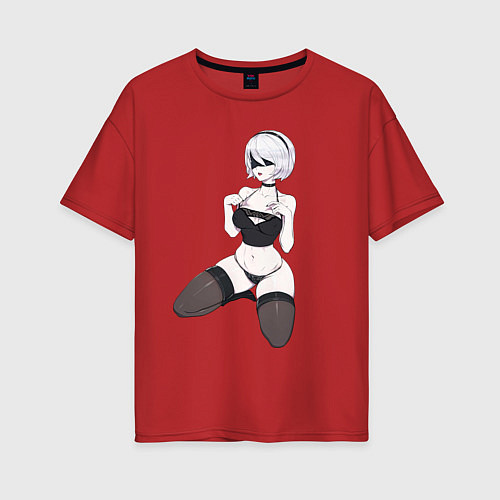 Женская футболка оверсайз Nier 2b / Красный – фото 1