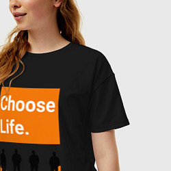 Футболка оверсайз женская Choose Life, цвет: черный — фото 2