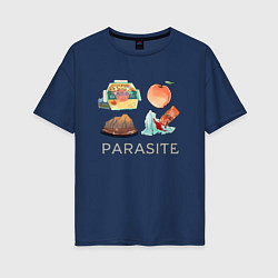 Женская футболка оверсайз Parasite Food
