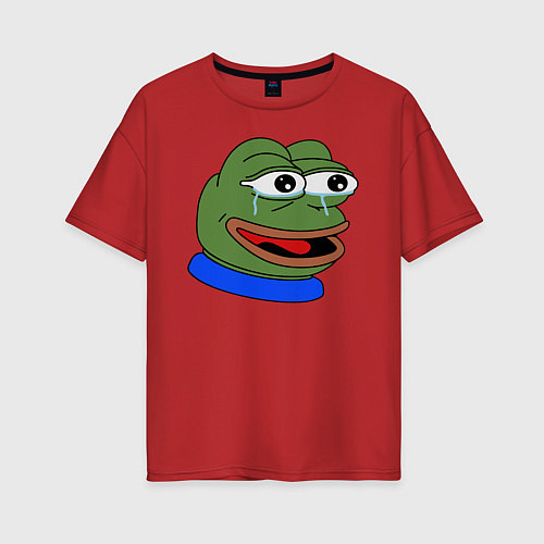 Женская футболка оверсайз Лягушонок Пепе / Красный – фото 1