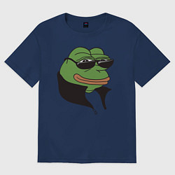 Футболка оверсайз женская Лягушонок Пепе, цвет: тёмно-синий
