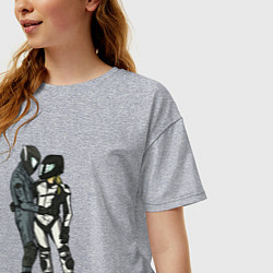 Футболка оверсайз женская Влюблённые мотоциклисты, цвет: меланж — фото 2