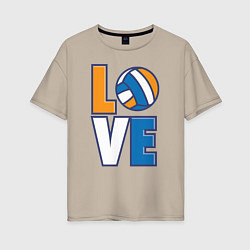 Женская футболка оверсайз Love Volleyball