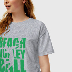 Футболка оверсайз женская Beach Volleyball, цвет: меланж — фото 2