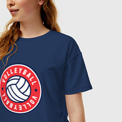 Футболка оверсайз женская Sport - Volleyball, цвет: тёмно-синий — фото 2
