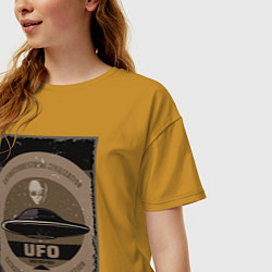 Футболка оверсайз женская UFO, цвет: горчичный — фото 2