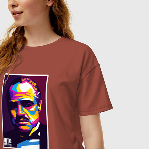 Женская футболка оверсайз Крестный отец The godfather / Кирпичный – фото 3