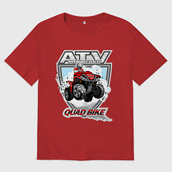 Футболка оверсайз женская Квадроцикл, цвет: красный