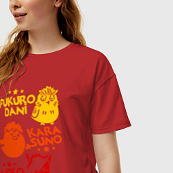Футболка оверсайз женская Символы школ Haikyu!!, цвет: красный — фото 2