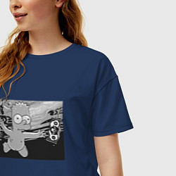 Футболка оверсайз женская Simpsons x Nirvana, цвет: тёмно-синий — фото 2