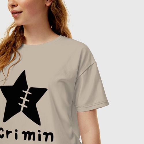 Женская футболка оверсайз Crimin бренд One Piece / Миндальный – фото 3