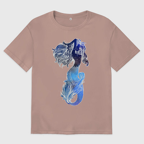 Женская футболка оверсайз Русалка / Пыльно-розовый – фото 1