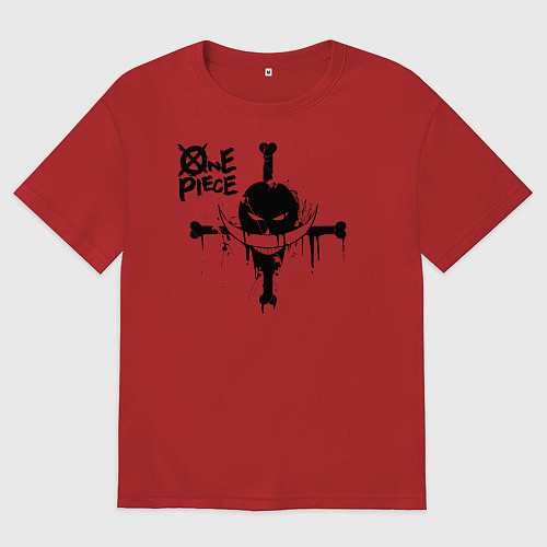 Женская футболка оверсайз Пираты Белоуса One Piece / Красный – фото 1