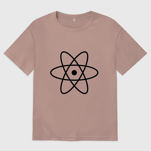 Женская футболка оверсайз Атом / Пыльно-розовый – фото 1
