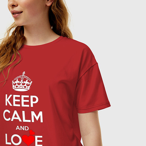 Женская футболка оверсайз Будь спок и люби Наташу / Красный – фото 3