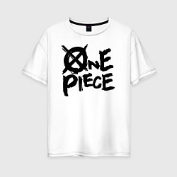 Женская футболка оверсайз One Piece Большой куш лого