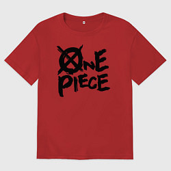 Футболка оверсайз женская One Piece Большой куш лого, цвет: красный