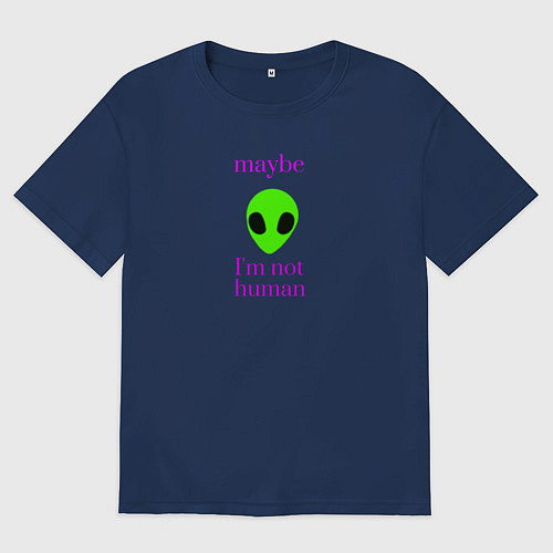 Женская футболка оверсайз Инопланетянин / Тёмно-синий – фото 1