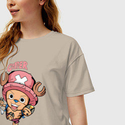 Футболка оверсайз женская Тони Тони Чоппер One Piece, цвет: миндальный — фото 2
