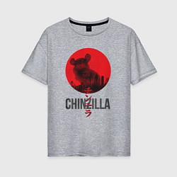 Футболка оверсайз женская Chinzilla black, цвет: меланж