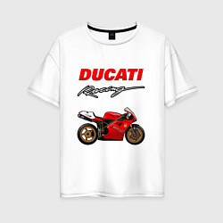 Женская футболка оверсайз DUCATI ДУКАТИ MOTOSPORT