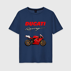 Женская футболка оверсайз DUCATI ДУКАТИ MOTOSPORT