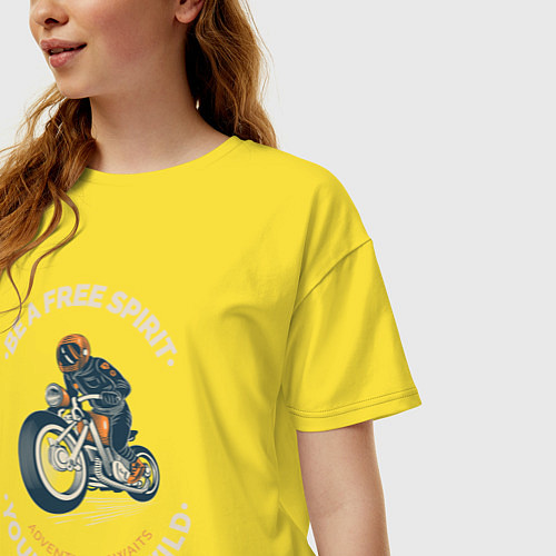 Женская футболка оверсайз Свободный дух / Желтый – фото 3
