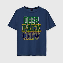 Футболка оверсайз женская Deer Pack Crew, цвет: тёмно-синий