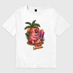 Футболка оверсайз женская Hello Summer, цвет: белый