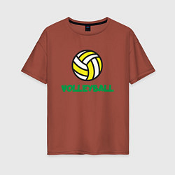 Футболка оверсайз женская Game Volleyball, цвет: кирпичный