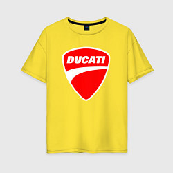 Женская футболка оверсайз DUCATI ДУКАТИ ЭМБЛЕМА