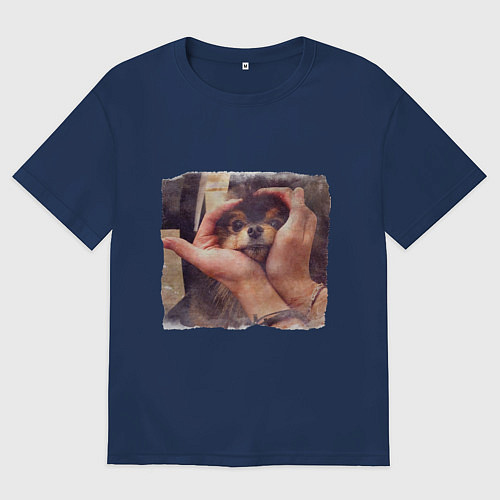 Женская футболка оверсайз 8 мембер / Тёмно-синий – фото 1