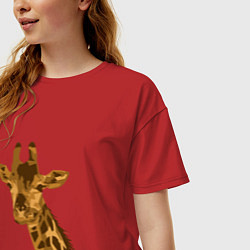 Футболка оверсайз женская Жираф Жора, цвет: красный — фото 2