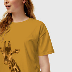 Футболка оверсайз женская Жираф Жора, цвет: горчичный — фото 2