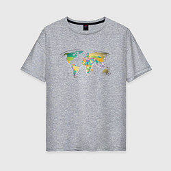 Футболка оверсайз женская World Cat, цвет: меланж