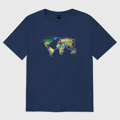 Женская футболка оверсайз World Cat / Тёмно-синий – фото 1