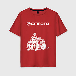 Футболка оверсайз женская CFmoto СФ мото КВАДРОЦИКЛ, цвет: красный