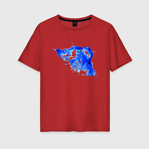 Женская футболка оверсайз Blue Cat / Красный – фото 1