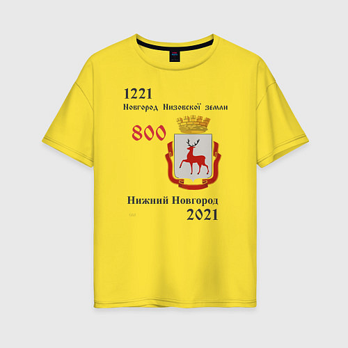 Женская футболка оверсайз НиНо 800 / Желтый – фото 1