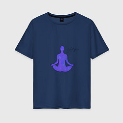 Футболка оверсайз женская Космическая медитация, цвет: тёмно-синий