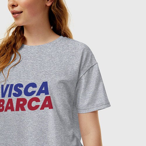 Женская футболка оверсайз Visca Barca / Меланж – фото 3