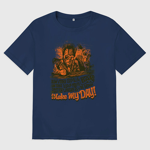 Женская футболка оверсайз Мужчина и женщина абстракт / Тёмно-синий – фото 1